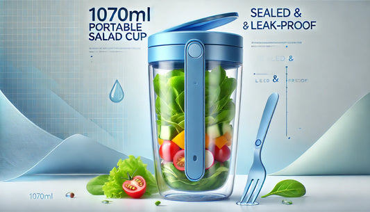 Stay Fresh and Healthy On-the-Go: The Ultimate 1070ml Portable Salad Cup with Lid and Fork
