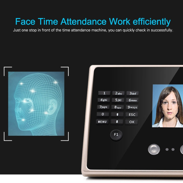 Face recognition time attendance machine with touchscreen and keypad buttons