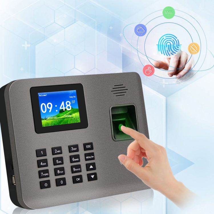 Fingerprint time attendance terminal with color display, keypad, and finger scanner