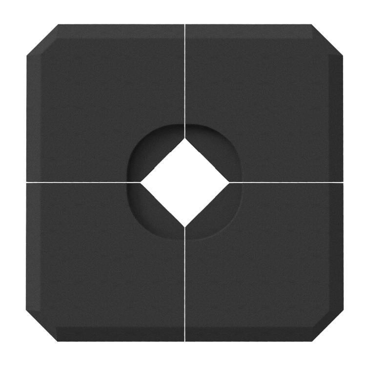 Black umbrella stand base weight with circular fill opening, octagonal block