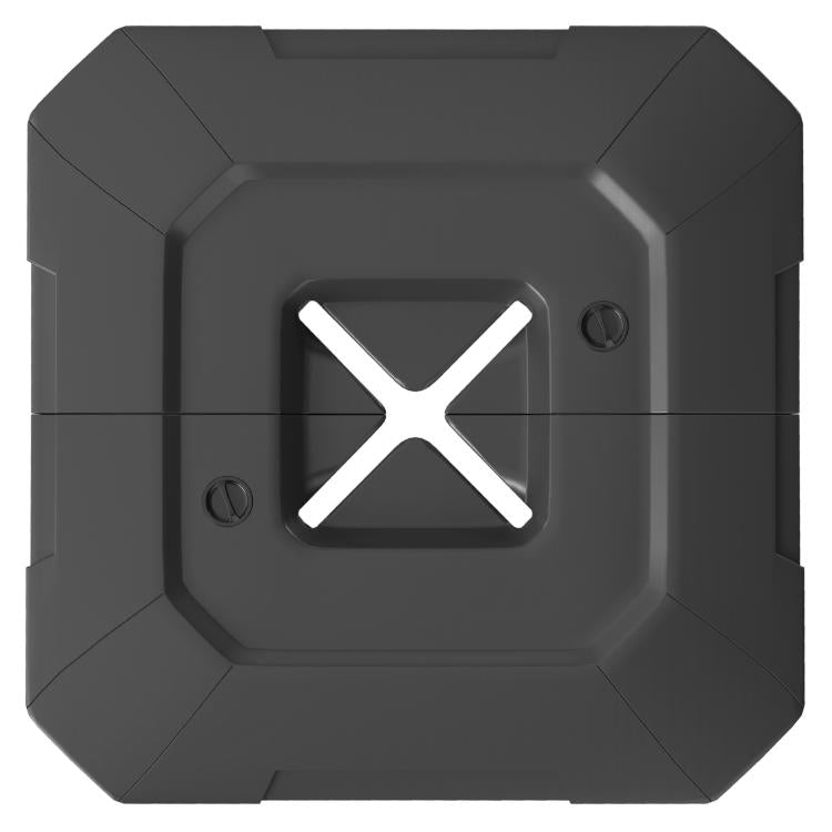 Black fillable umbrella base weight block with large X grip panel