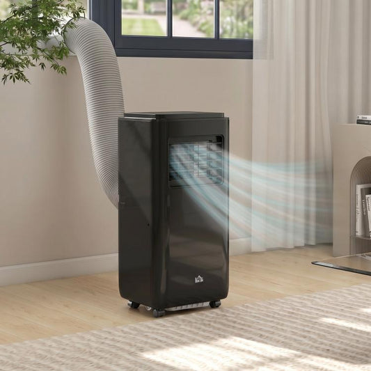 10,000 BTU Moible Air Conditioner 440 Sq. Ft., Dehumidifier Fan Auto Sleep with 24H Timer On/Off, Window Kit, Black