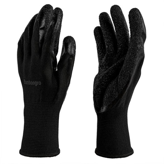 Black NCG Crinkle Latex Coated Seamless Knit Gloves, Textured Anti-Slip Palm & Fingers, Ideal for General Work, Gardening, Construction, Mechanic, Warehouse 8Pairs