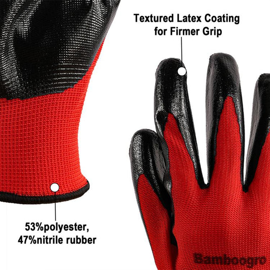 Red PU Coated Seamless Knit Grip,Smooth Grip on Palm & Fingers, Ideal for Light General Duty Work, Gardening, Landscaping, Construction, Mechanic, Warehouse 8 Pairs.