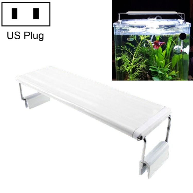 White LED aquarium bracket lamp with mounting clips and US plug