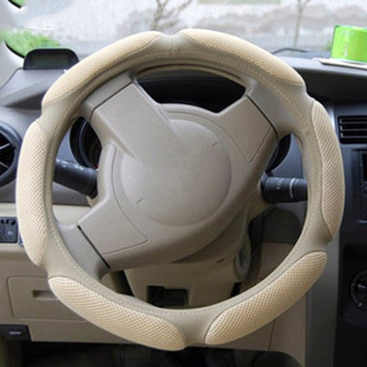 Sandwich Steering Wheel Cover, Beige and white glue#38cm, Red and white glue#38cm, Black and white glue#38cm, Grey and white glue#38cm