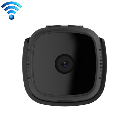 Black wearable surveillance camera with front lens and side speaker vents