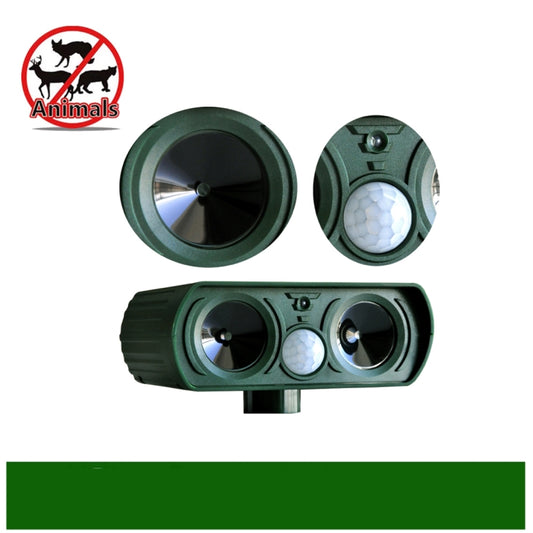 2 PCS Powerful Ultrasonic Solar-powered Animal Repeller With PIR Sensor & Light Sensor, Got the CE / ROHS Certification, 2PCS RC-510