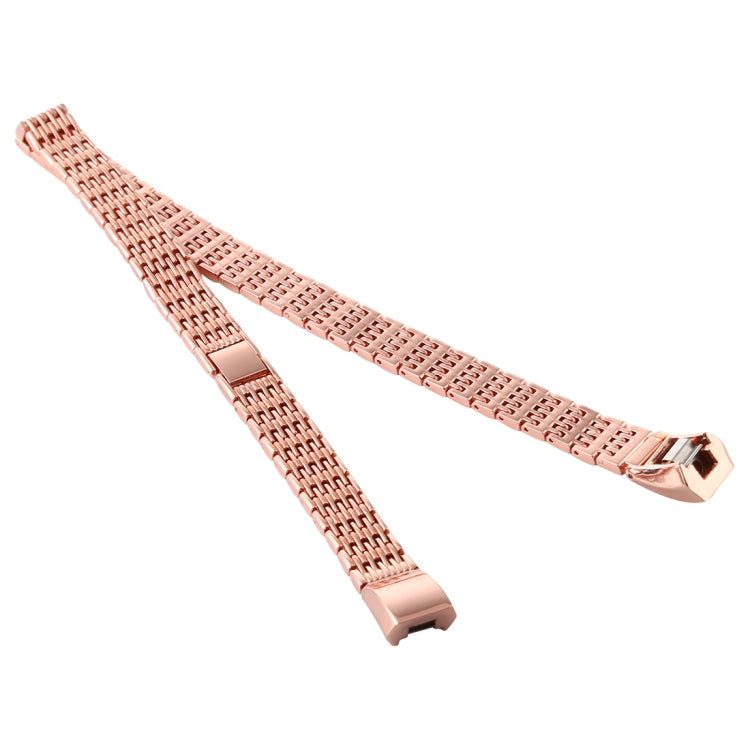 Stainless steel watch band for Fitbit Alta, rose gold mesh with clasp