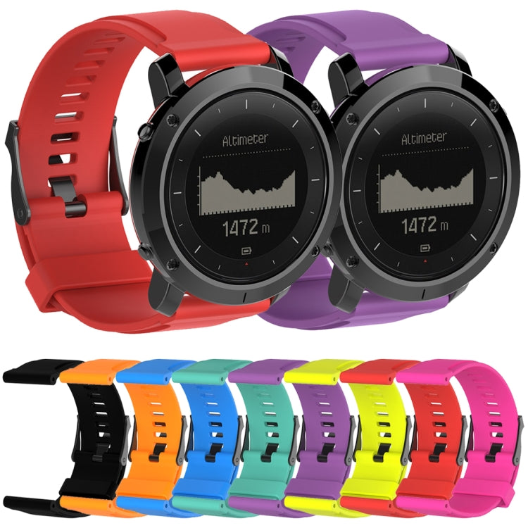 Silicone watch bands for SUUNTO Traverse in multiple colors with black watch faces