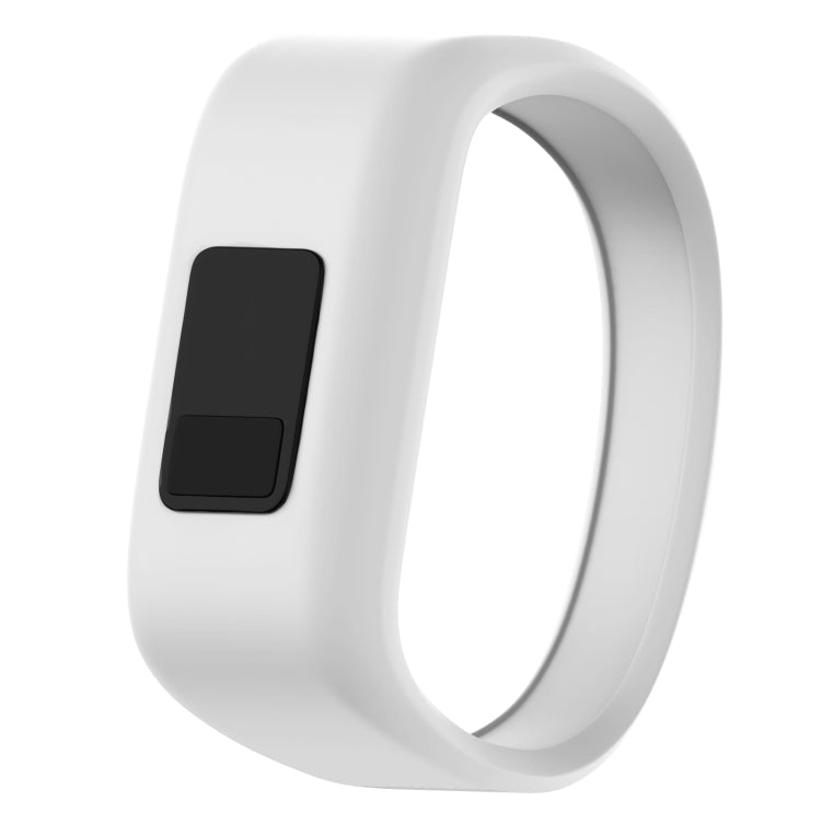 Silicone sport watch band, white with black attachment, large size