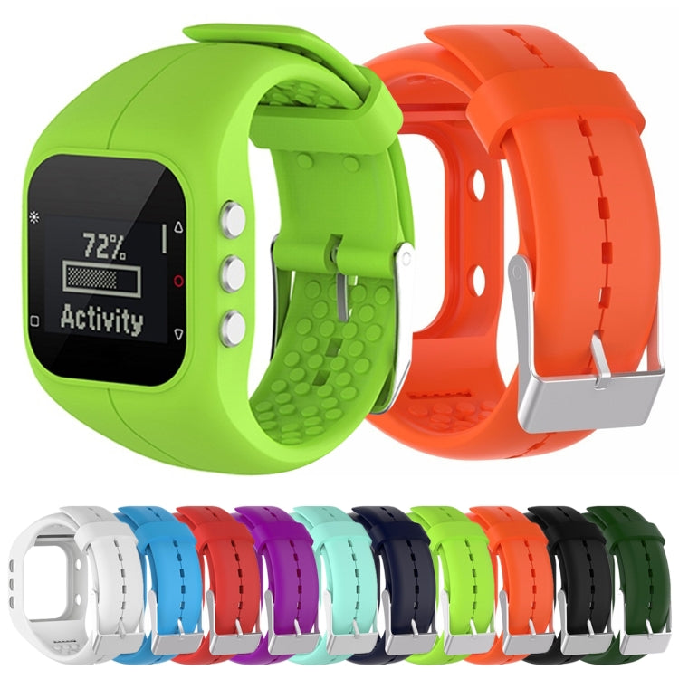Assorted silicone watch bands in multiple colors, with metal clasps for POLAR A300