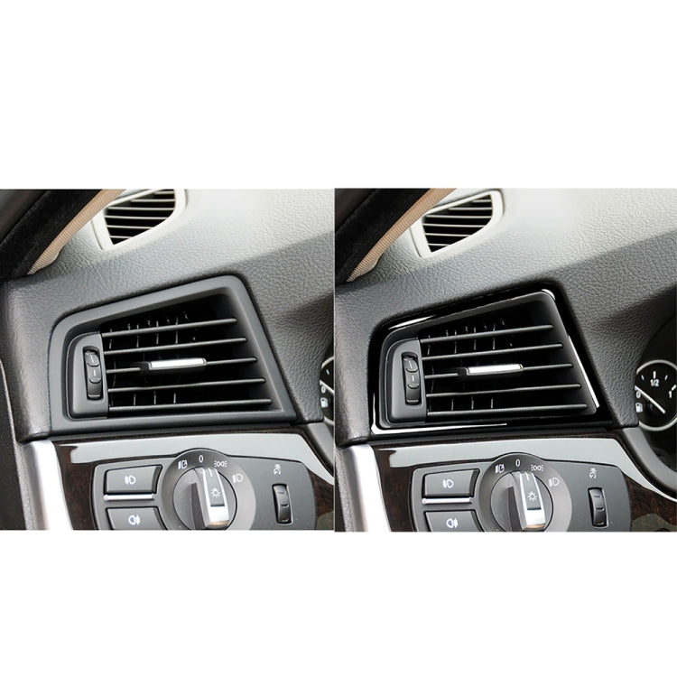 Before-and-after view: black air outlet frame trim installed on side vent area