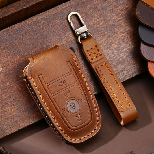 For Ford F-150 4-button C072 Car Key Leather Protective Case, C072