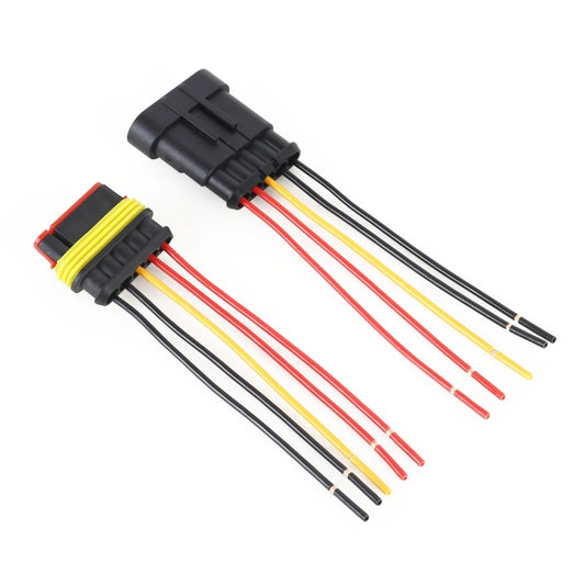10pcs 4P Car Waterproof Plug Car Connector Plug-In, Length:10cm, 5P