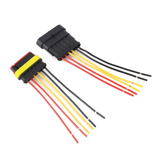 10pcs 5P Car Waterproof Plug Car Connector Plug-In, Length:10cm, 6P