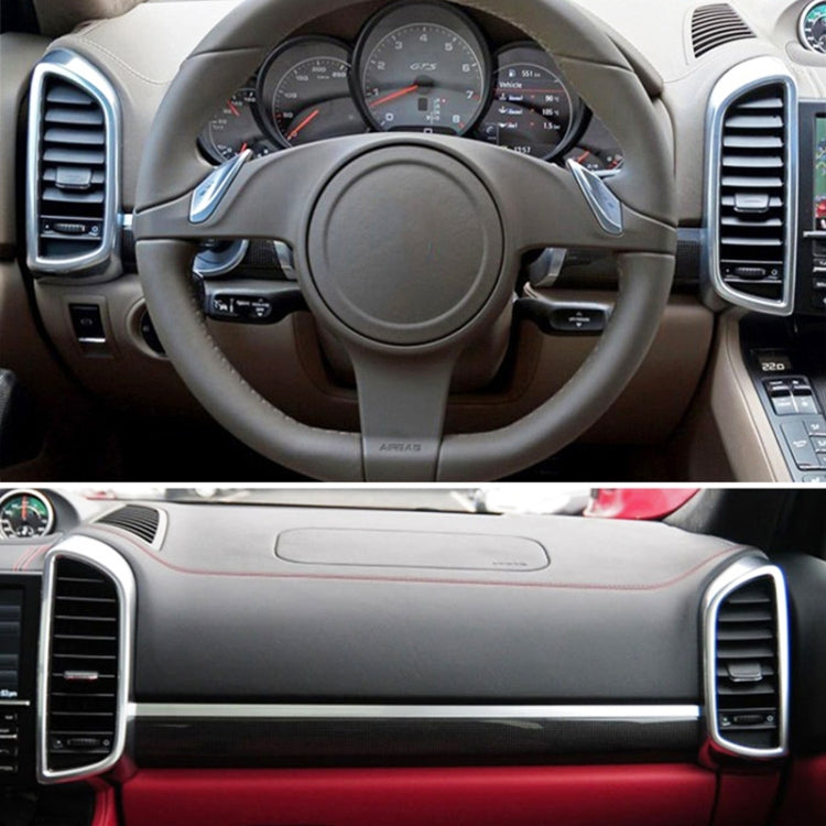 Front dashboard air vent trim with silver bezels on both sides