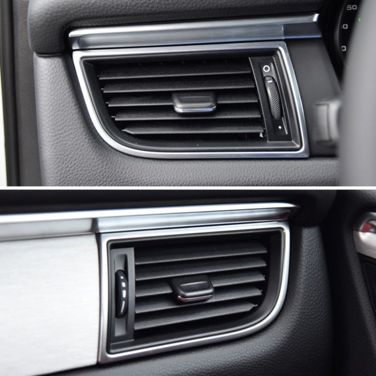 Dashboard AC air outlet vent with black slats and chrome-trim frame