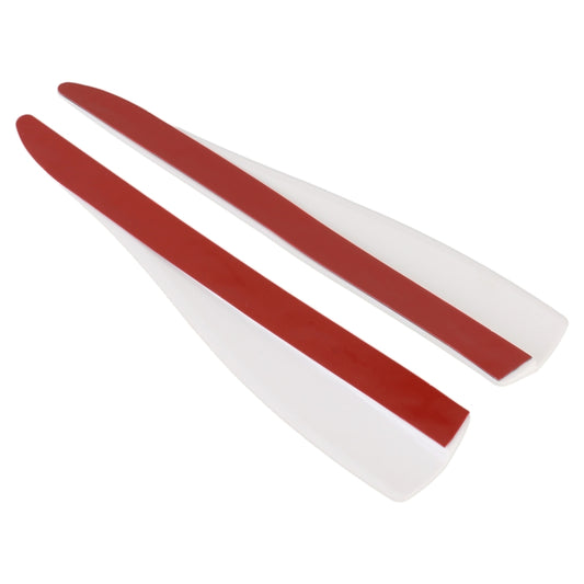 Short carbon fiber bumper strip pair, red silicone protective guards