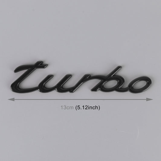 Car TURBO Personalized Aluminum Alloy Decorative Stickers, Size: 13x3x0.3cm