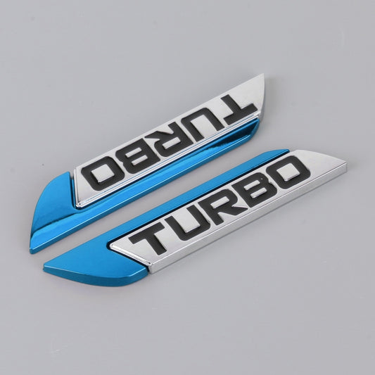 1 Pair Car Turbo Personalized Aluminum Alloy Decorative Stickers, Size: 11.5 x 2.5 x 0.5cm, Turbo