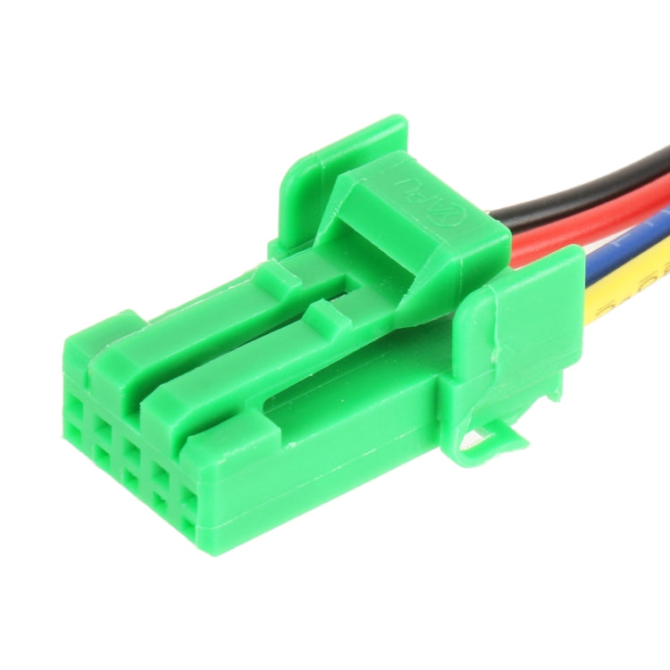 Green connector housing for the dual control switch with color-coded leads