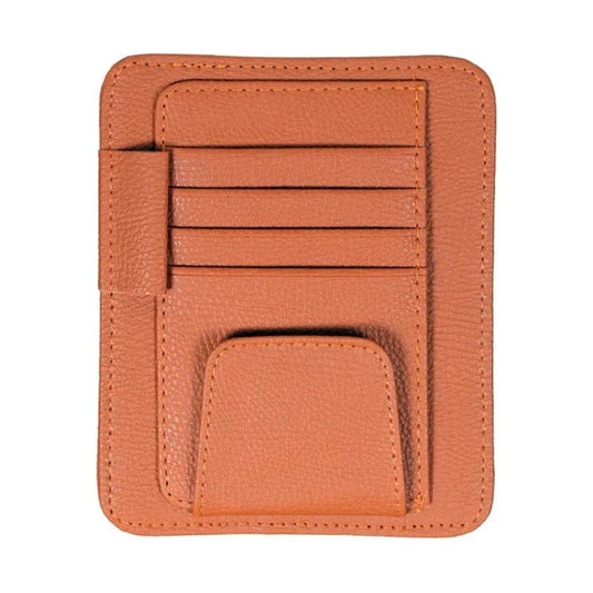 Multifunctional Car Litchi Pattern Glasses Holder Sun Visor Bill Holder, Glasses Holder