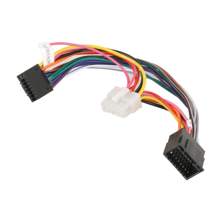 Step-down cable with multi-colored wires and black connector plugs