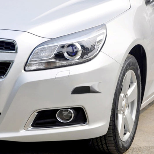Car front fake vent decorative sticker, black vent shapes on white panel