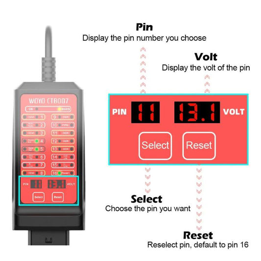 WOYO CTB007 CAN Tester Box 12V 24V OBD2 Breakout Box with 70cm /27 in Cable Cable for All Car Automotive Diagnostic Tool, CTB007 with 70cm /27 in Cable