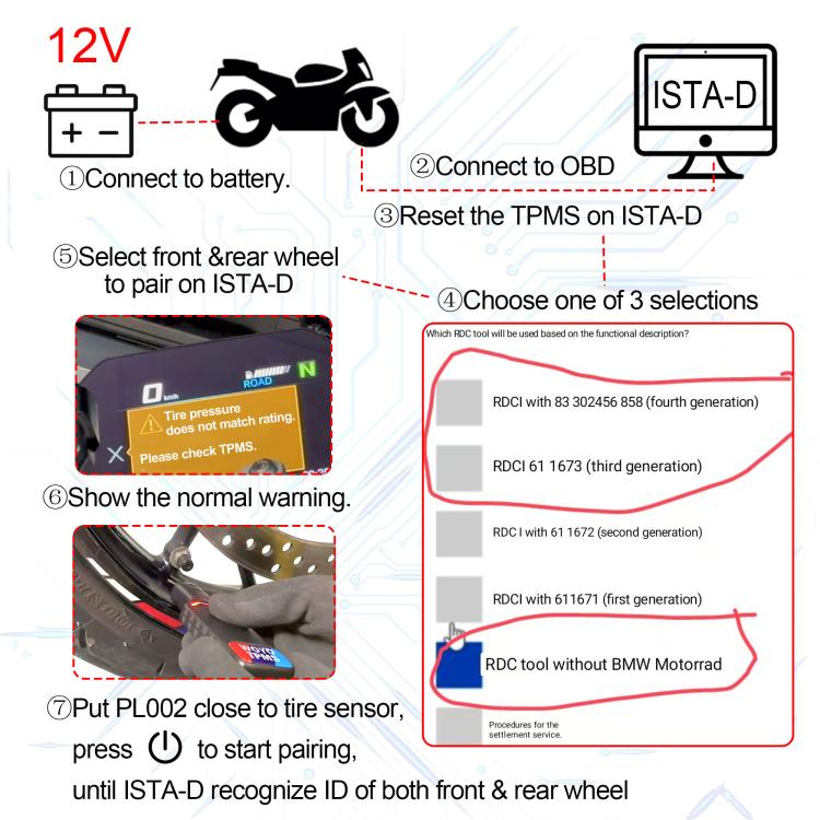 WOYO PL002 Tire Pressure Sensor Activation Tool For BMW Motorcycle, PL002