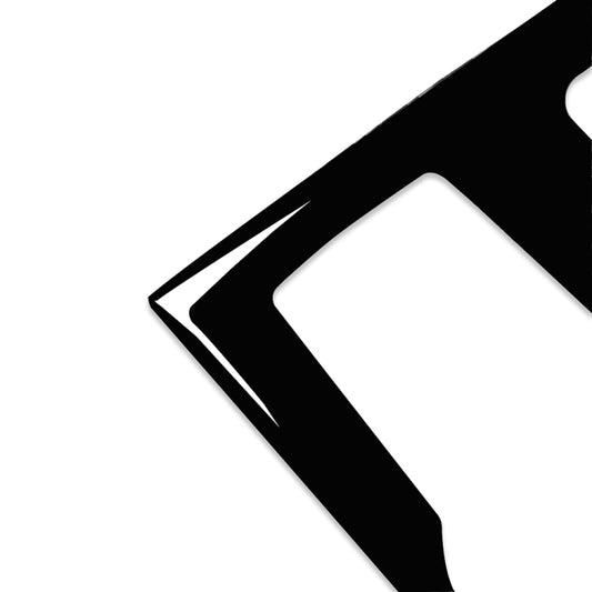 Black trim sticker corner piece with angled cutout edge for car air vent overlay