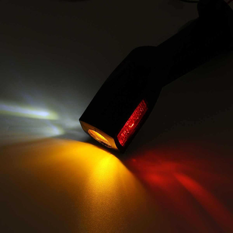 Lit black LED side marker lights with red and amber glow
