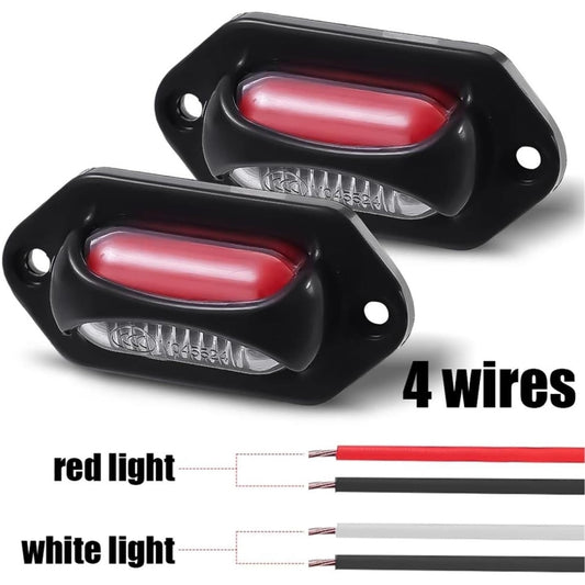 2pcs Car / Truck 12-24V 8LEDs Dual Color Side Marker Indicator Lights Bulb Lamp, MK-113