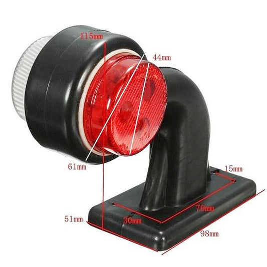 2pcs Car / Truck 12-30V LED Red White Side Marker Indicator Lights Bulb Lamp, X4-MK-135