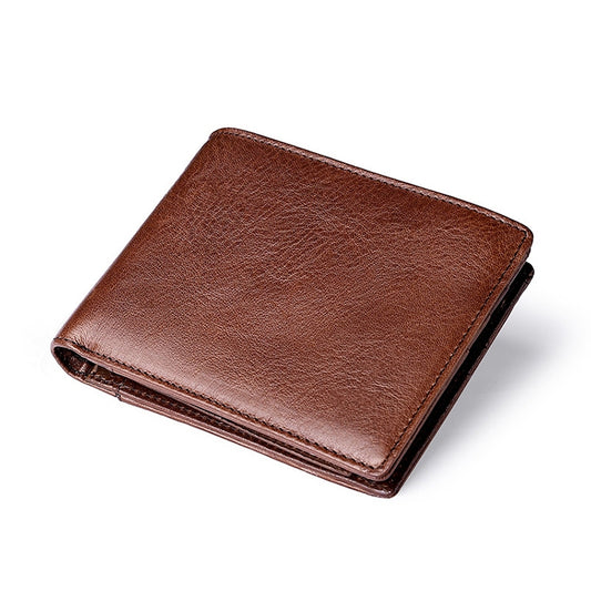 8016 Retro Cowhide Leather Multiple Card Slots Wallet for Men, with Removable Card Holder, 8016
