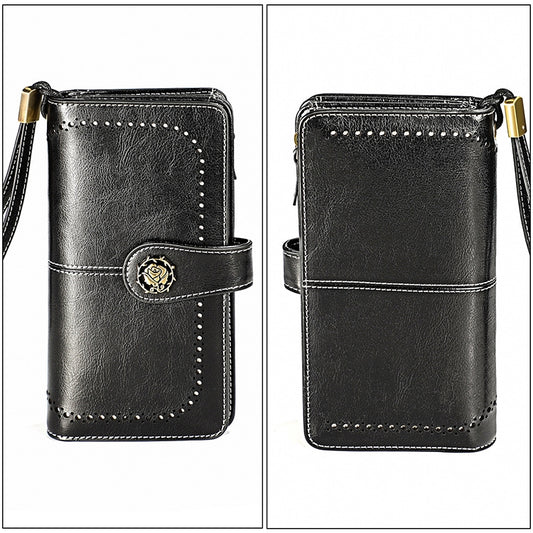 3556 Large Capacity Long Multi-function Anti-magnetic RFID Wallet Clutch for Ladies with Card Slots