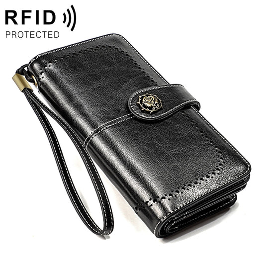 3556 Large Capacity Long Multi-function Anti-magnetic RFID Wallet Clutch for Ladies with Card Slots
