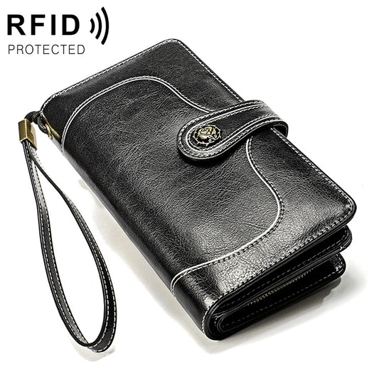 3555 Large Capacity Long Multi-function Anti-magnetic RFID Wallet Clutch for Ladies with Card Slots