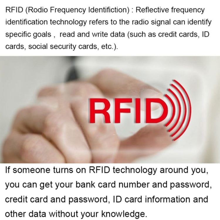 RFID blocking card protection cover with reflective shielding against RFID signals
