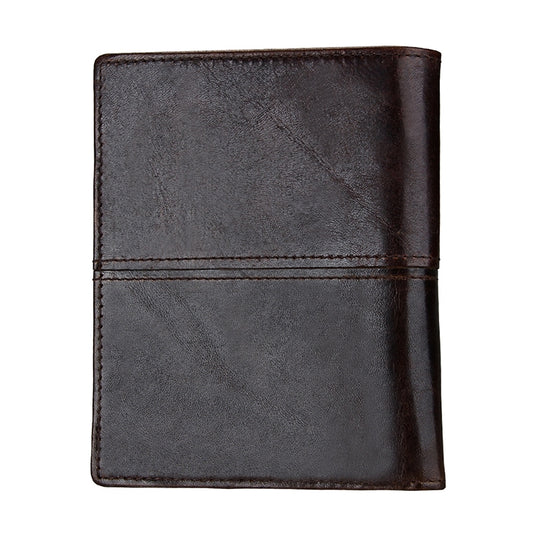 8232 Antimagnetic RFID Men Oil Wax Leather Wallet with Detachable Card Holder, 8232
