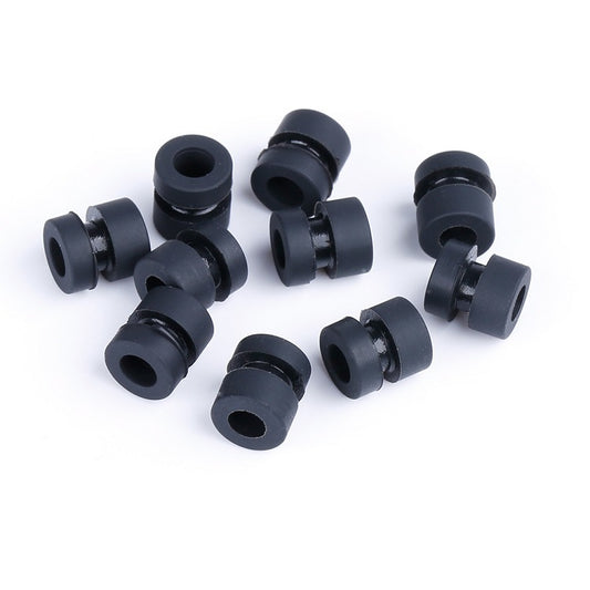 Black M3 rubber damping balls, cylindrical shock-absorbing columns with center holes