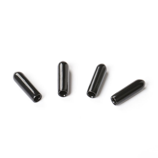 Black antenna protection cap sleeves, four small cylindrical pieces