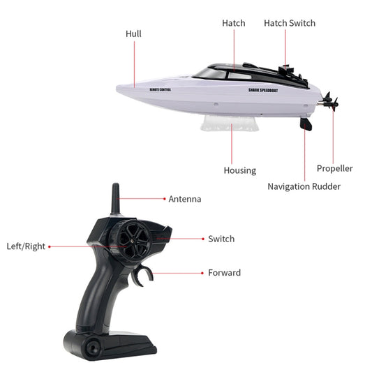 YDJ-818 2.4G RC Shark Boat Remote Control Boats, YDJ-818