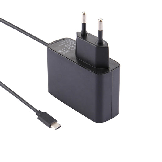 Black EU wall charger adapter with USB cable for game console power