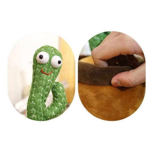Electric Dancing Cactus Singing Holiday Gift Doll for Children with 120 English Songs, Built-in Battery