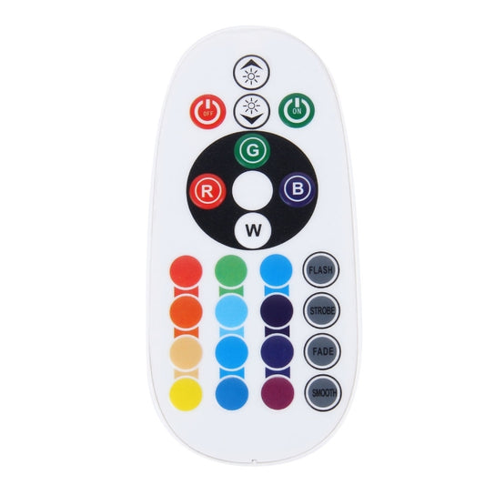 Color LED remote control with buttons for on/off and lighting mode selection