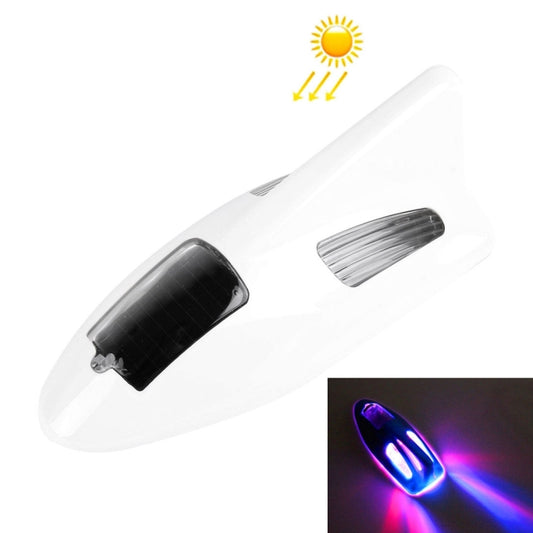 Solar Colorful Light Anti Collision Shark Fin Car Taillight LED Flash Warning Light Caution Light