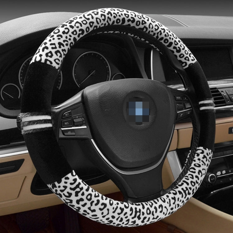 Leopard Grain Steering Wheel Cover, Adaptation Steering Wheel Diameter: 37-38 cm, 37-38cm Beige, 37-38cm Coffee, 37-38cm Magenta, 37-38cm Black