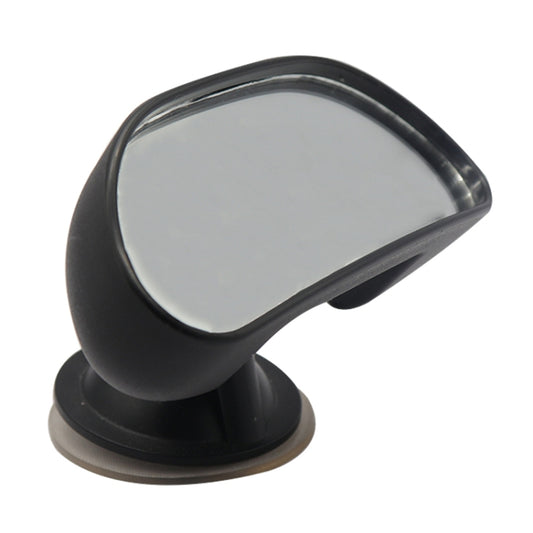 Compact black baby car mirror with tinted glass and round stand